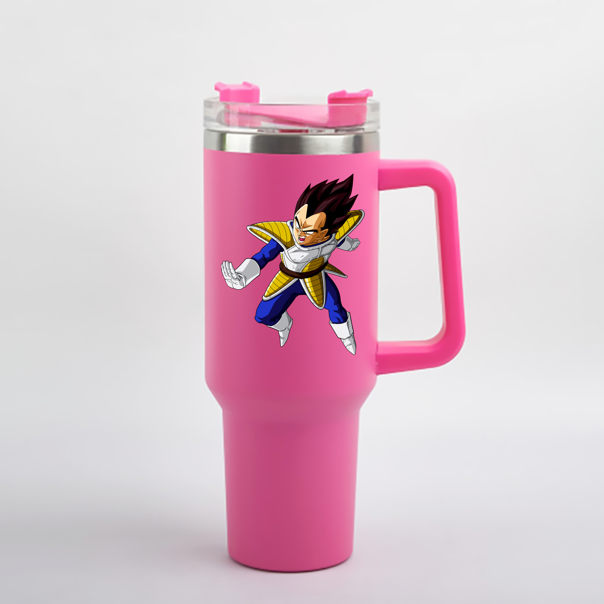 （画像用） ドラゴンボール ベジータ四世（Bejīta Yonsei）DRAGON BALL Vegeta IV 1200mL車用タンブラー - クリスタルステッカー（プラスチックストロー付き）